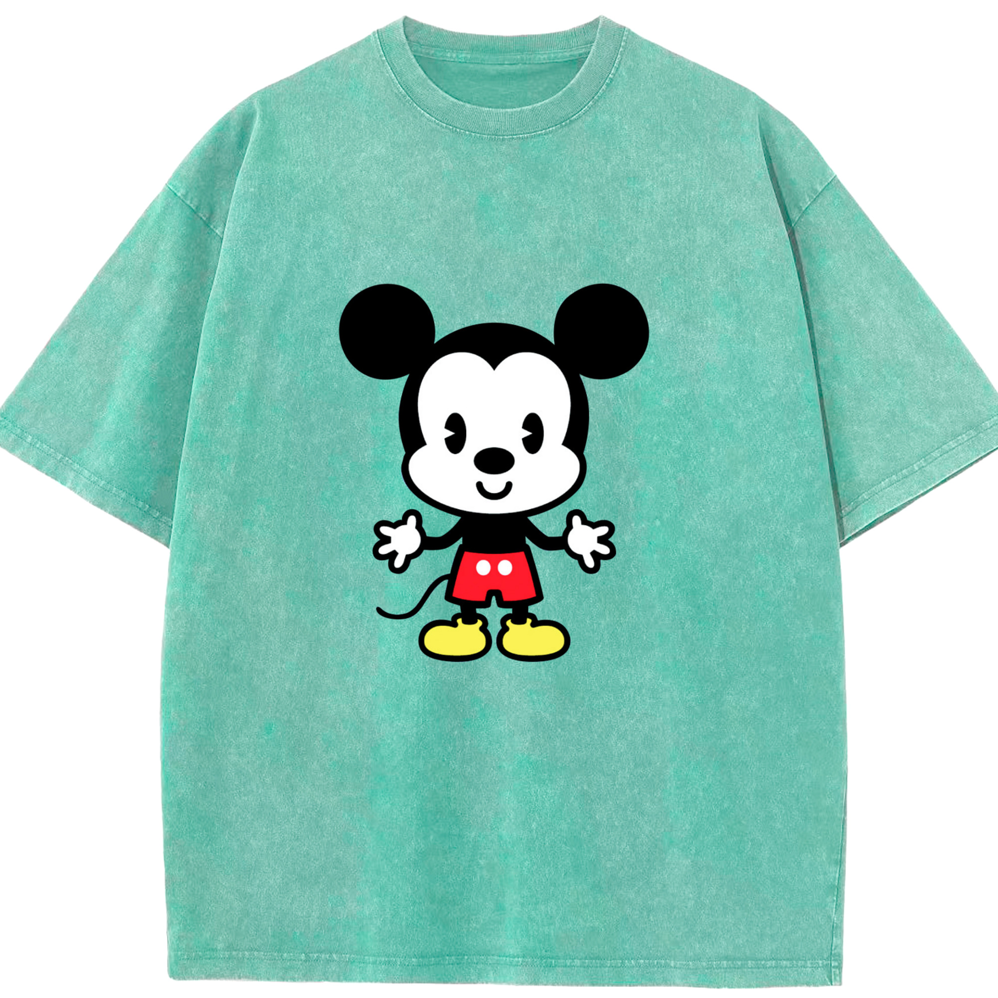 （画像用） ミッキーマウス Mickey Mouse 綿100% ヴィンテージ風 半袖Tシャツ（フロントプリント）